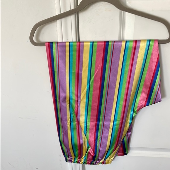 Dannyjams PJs Women Size 1X Rainbow Colored Stripes Silky Soft - Picture 3 of 11